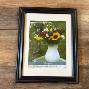 Vintage Wood Picture Frame Brown/Black Lifestyles 8x10" Photo 10x13" Classic